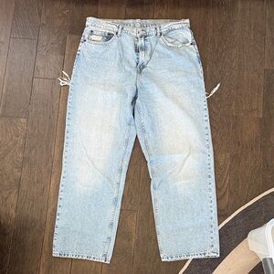 Zara Men's Sky Blue Relaxed Jeans